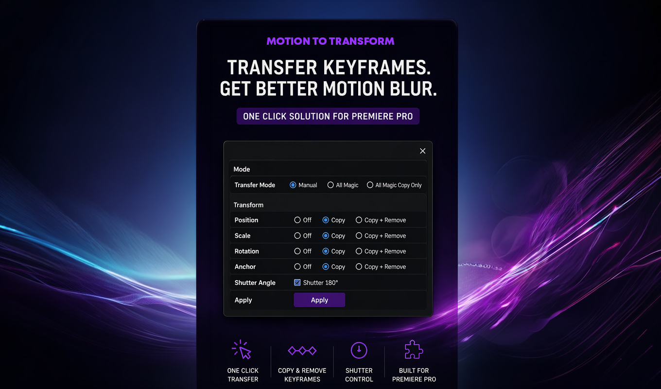 Motion Bridge product poster for the Premiere Pro plugin.